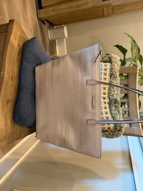 kate spade Metallic Striped Taupe Tote